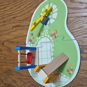 Hape Wooden Dollhouse Furniture Playground Set